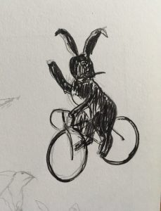 One of the early sketches of the hare